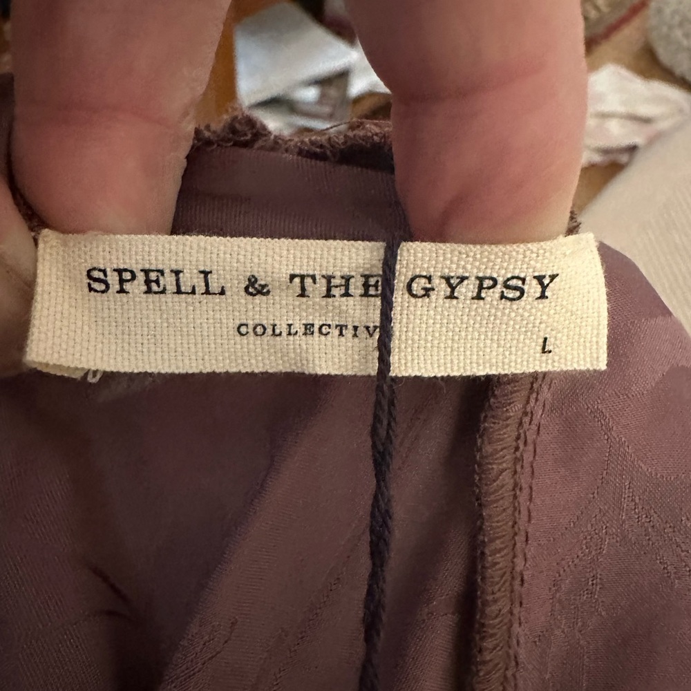 Spell and the Gypsy Rosalie Jacquard Slip Dress NWT. Mauve Large - Picture 7 of 16